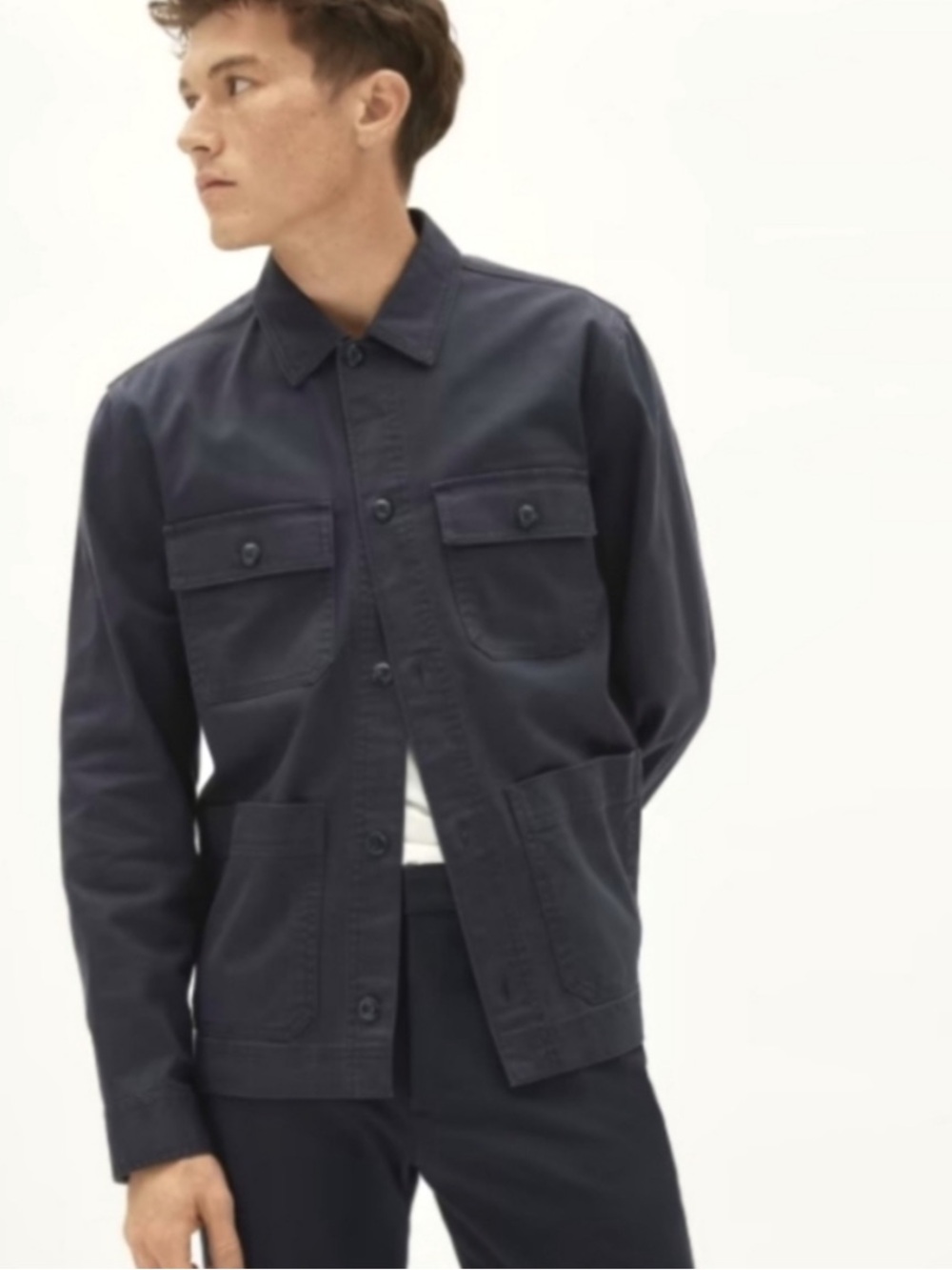 EVERLANE The Chore Navy Utility Jacket Size Large